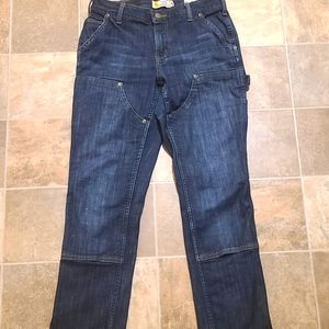 Carhartt workwear double reinforced knee slim straight leg utility jeans 6 short